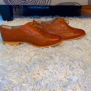 Womens Oxford Lace Up Flat Casual Shoes